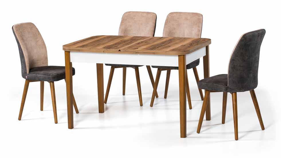 EN 955 TROPİK AHŞAP TAKIM / TROPIC WOODEN SET MASA - TABLE / Kolay Açılabilir Easy to Open - Demonte Özellikte Demounted Feature - Ahşap Ayak Wooden Leg SANDALYE - CHAIR / Yumuşak Dokulu Kumaş Soft