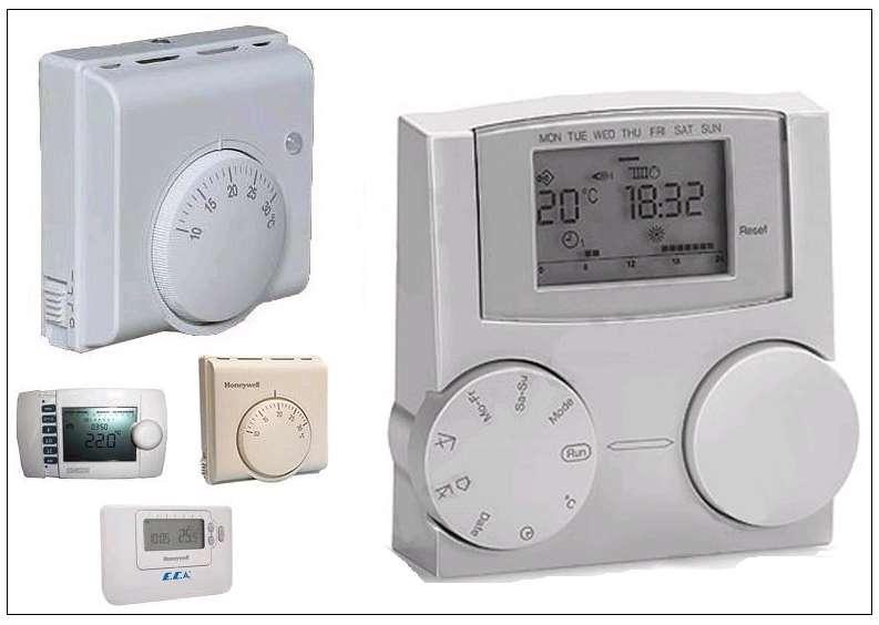 4.5 ODA TERMOSTATLARI Bu tip termostatlar, genelde merkezi ısıtma-soğutma sistemlerinde, odaların istenilen sıcaklık aralıklarında tutulabilmesi için kullanılırlar.