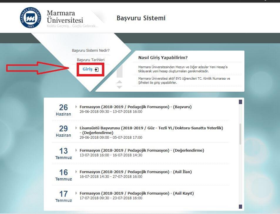 2. BAŞVURU AKIŞ ŞEMASI Başvuru yapacak adayların https://basvuru.marmara.edu.tr/ adresinden giriş yapması gerekmektedir. SADECE 4. SINIF öğrencileri ve MEZUN olan öğrenciler başvurabilir.