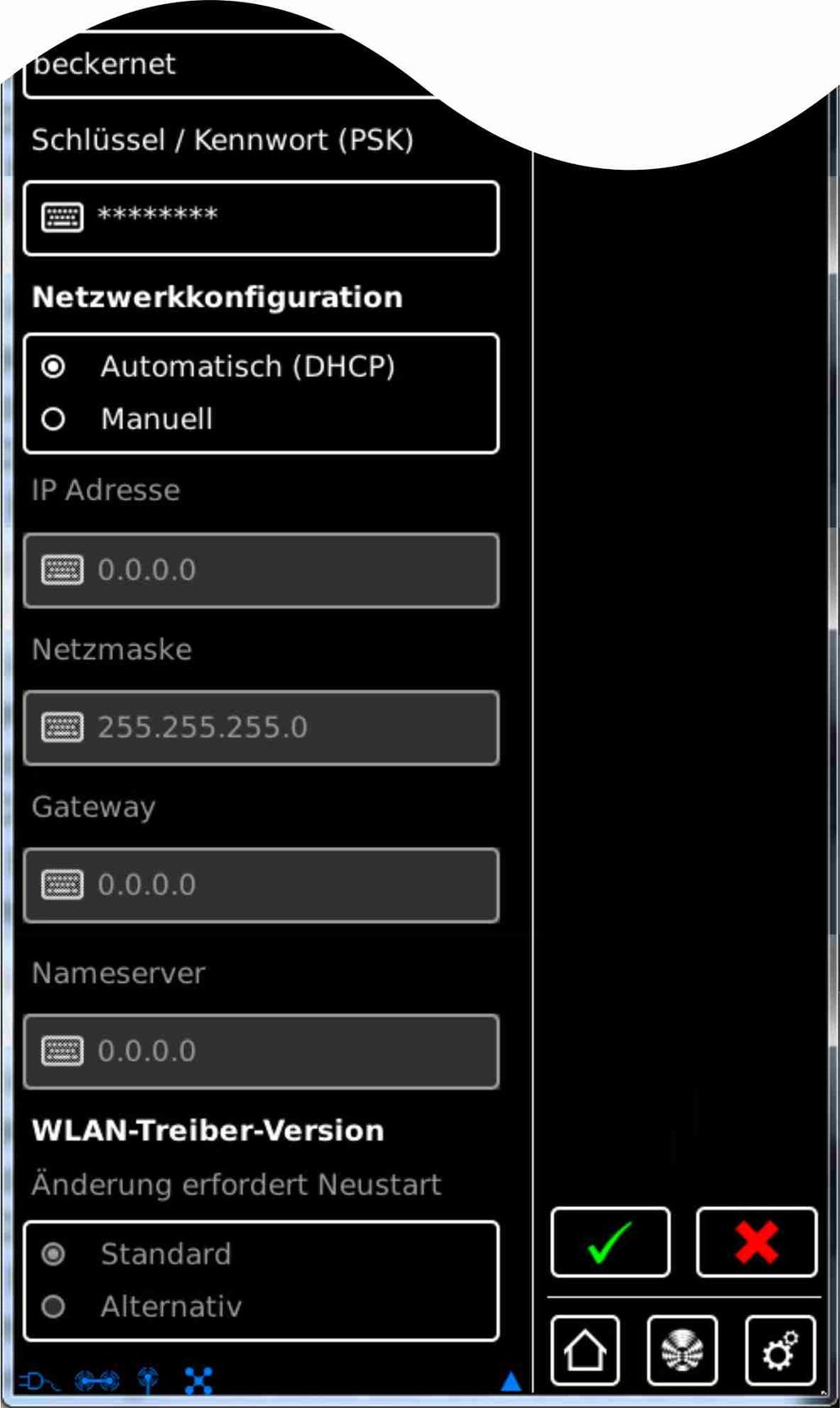 7 Anahtar = Şifre (sadece WiFi / WLAN bağlantıları için gereklidir) Lütfen santralın sadece yönlendiricide WPA2 şifreleme açıksa WiFi / WLAN ile bir ağa bağlanabileceğini dikkate alın.