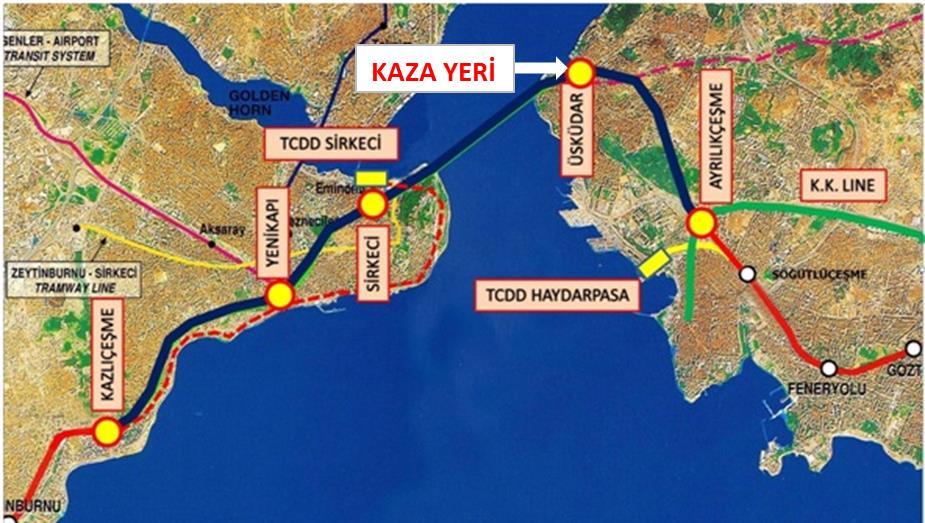 1. ÖZET 12 Nisan 2016 tarihinde Marmaray Ayrılıkçeşmesi İstasyonundan Kazlıçeşme İstasyonu istikametine Hat-2 den gitmekte olan 10023 numaralı tren Ayrılıkçeşmesi - Üsküdar İstasyonları arasında