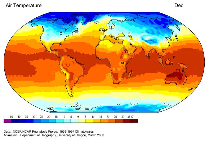 Sıcaklığın Coğrafi Dağılımı Sıcaklık yeryüzünün her yerinde aynı