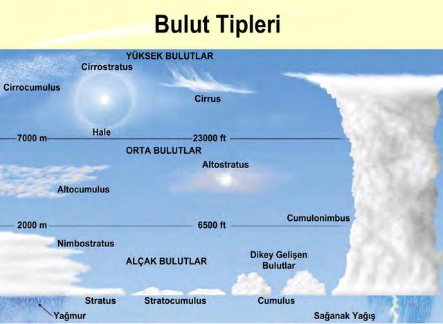 Temel Bulut Türleri ve Sınıflandırması Oluşumlarına Göre Bulutlar; Küme Bulutları Tabaka Bulutları