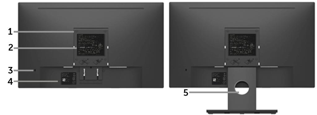 SE2218HV: Monitör standı ile Arkadan Görünüm Etiket Açıklama Kullanım 1 VESA montaj