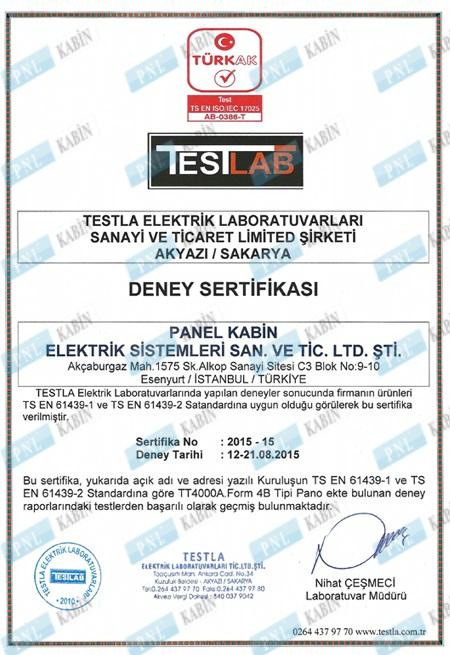 SERTİFİKASI TSE IEC