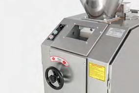 Cutting and weighing machine cuts the dough in the requested weight without constrict. All surfaces are stainless steel which are touching to dough.