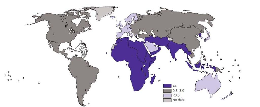 24 yanık nedeni ile ölüm hızı, gelişmiş ülkelerde 0,4/100000 iken gelişmekte olan ülkelerde 4,3/100000 tür (23). (Tablo 2.8) Tablo 2.