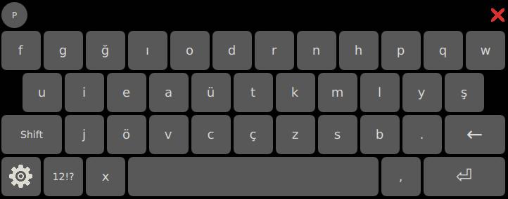 3.2.6.2. Sanal Klavye'de Birden Fazla Klavye Yerleşimi Desteği ve Alfa numerik Klavye ETAP Sanal Klavye birden fazla dilin klavye yerleşimini gösterebilmek üzere geliştirilmiştir.