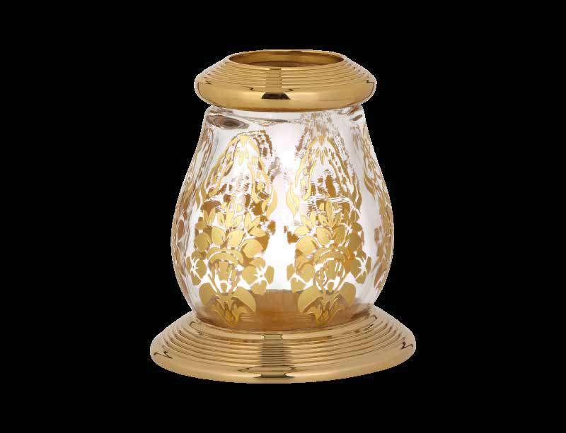 Transparan glass paterned series 3503-10-003-43 24 ayar altın Şeffaf cam
