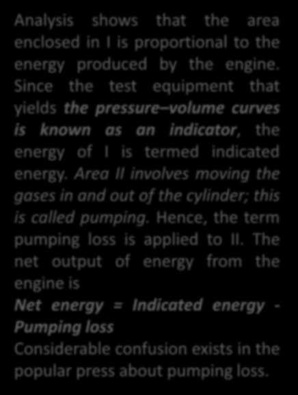 ATKINSON CYCLE ENGINE Hybrid Vehicles and the Future of Personal Transportation Analysis shows that the area enclosed in I is proportional to the energy produced by the engine.