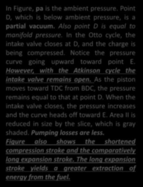 ATKINSON CYCLE ENGINE Hybrid Vehicles and the Future of Personal Transportation In Figure, pa is the ambient pressure. Point D, which is below ambient pressure, is a partial vacuum.