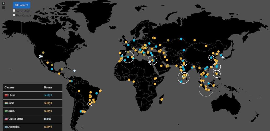 4 AĞ GÖRSELLEŞTİRME-Malwaretech Live Map Malwaretech Live Map siber saldırı haritası malware enfeksiyonu saldırılarının coğrafi olarak dağılımını ve çevrim içi