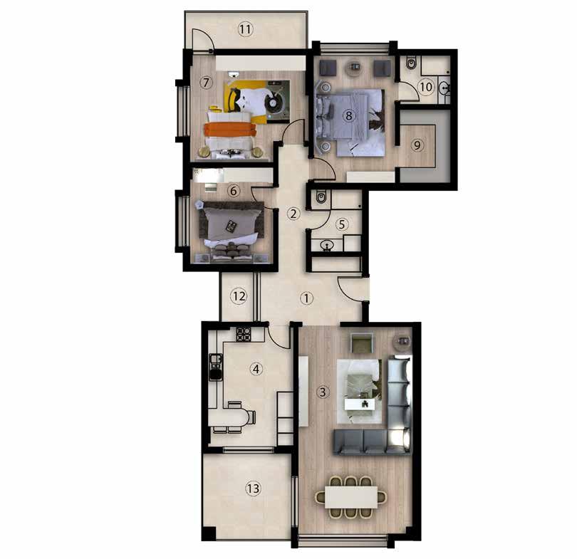 3+1 STANDART DAİRE KAT PLANI 3+1 STANDART DAİRE KAT PLANI BÖLÜM BRÜT m² BÖLÜM BRÜT m² 1 ANTRE 10,10 m² 8 EBEVEYN ODASI 18,98 m² 2 HOL 6,22 m² 9 EBEVEYN GİYSİ ODASI 6,44 m² 3