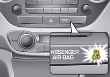 Aracınızın güvenlik özellikleri Soldan Direksiyonlu Soldan Direksiyonlu NOT Kontak anahtarı ON konumuna getirildikten sonra, yolcu ön hava yastığı ON/ OFF göstergesi yaklaşık 4 saniye