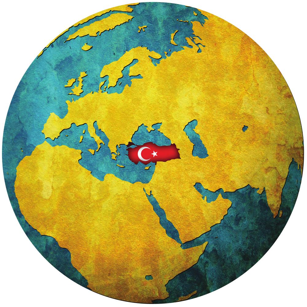 Türkiye nin dünya üzerinde bulunduğu yeri varsayılan yatay ve dikey açı ve çizgilere göre tanımlama mutlak (matematik) konum tanımlaması iken kendisi ve çevresi ile ilgili özelliklere göre tanımlama