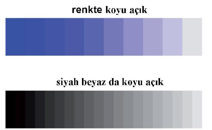 Şekil 1.12: Ton çubuğu. Kromatik Bir rengin en saf ve en kuvvetli haline denir. Canlılığı arttıkça kuvveti artar. Işık Cisimleri görmeyi, renkleri ayırt etmeyi sağlayan fiziksel enerjidir.