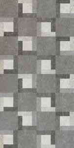 Gri / Square Decor Bone - Grey Quadrat Dekor Knochenfarben - Grau / Décor Carré Os - Gris 30x60cm / 12"x24" -