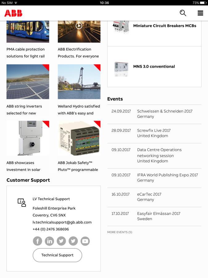 ABB Connect yeni marka dizaynı Tüm uygulama yeni ABB