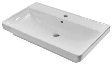 Siyah-İçi Beyaz 5025 Batarya Delikli Lavabo 47x43x14 Cm