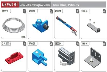 Komidin Hemyüz Sürme Kapak Sist. 80 cm x 2 Kapak Set.