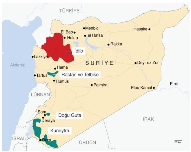 Doğu Guta çatışmasızlık bölgesi Şam'ın kuzeyinde yer alıyor. Bölgede 700.000 civarında sivilin yaşadığı değerlendiriliyor.