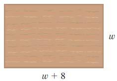 Şekil Modeli Kur. Şimdi modeli kurarız. Sahanın genişliği Sahanın uzunluğu = Sahanın alanı ww(ww + 8) = 900 Çöz. x için çözümü bulalım.
