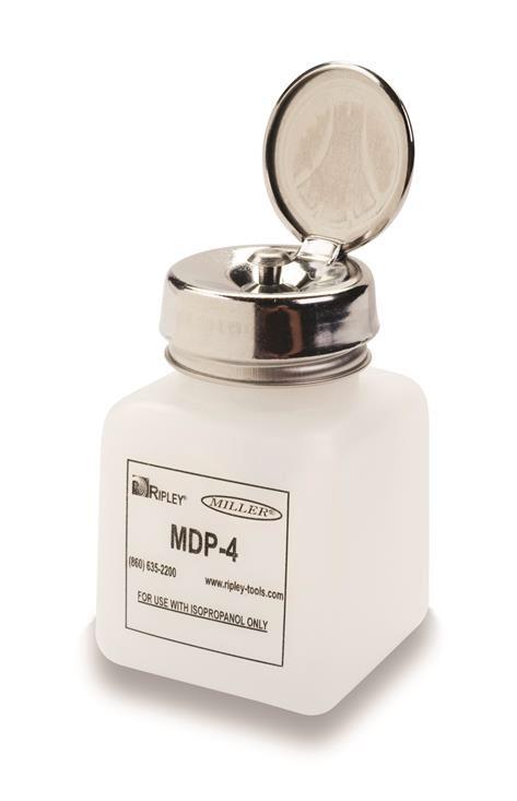MDP-4 Alkol Kabı Kablo hazırlanması sırasında elyaf temizleme için izopropanol ile kullanma. Tek elle pompa çalışması kullanıcının ellerini boşaltır.