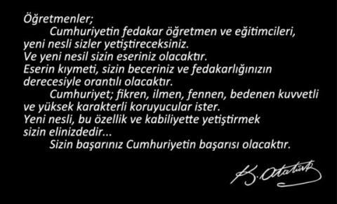 Yâdigar İzmirli, öğretmenlerden öğrendiklerimizi hayatın her alanında kullandığımızı ifade ederek konuşmasında Öğretmenler Günü nün önemine dikkat çekerek, Sevgi dolu, özverili tüm