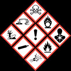 ETİKET TEHLİKE SEMBOLLERİ Etiket 3 çeşit tehlikeyi göstermektedir: Fiziko-kimyasal özelliklerden kaynaklanan tehlikeler İnsan sağlığı için tehlikeler Çevre için tehlikeler Tehlikeli maddenin ismi ;