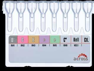 Jel Santrifügasyon Test Kartları Rh Phenotyping with Kell (K) Rh ve Kell sistemi antijenlerini detaylı olarak tiplendirebilen, kontrol mikrotüpü ile hatalı sonuçları en aza indiren bu kart, sık