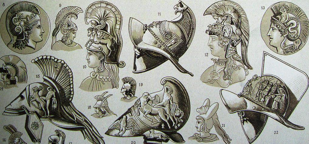 Erkeklerin gündelik yaşamda kullandıkları başlıklar, çeşitli değişik biçimi olan kenarsız şekliyle Pilos adı verilen şapkalardır. Yünden yapılan bu şapkalar miğferlerin altında da kullanılırdı.