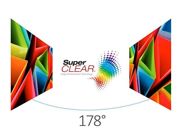 SuperClear Teknolojisi ile Daha Kaliteli Görüntü ve Geniş Görüş Açışı SuperClear Teknolojisinin öne çıkan en önemli özelliği akıcı renk kalitesi, net kontrast oranı ve geniş görüş açısı sunmasıdır.