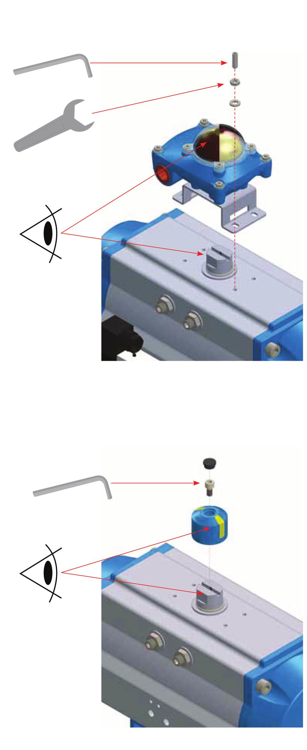d. Aktüatöre Anahtar Kutusu (Switch Box) Bağlantısı I. Solenoidi aktüatöre vida ile, uygun aletle sıkarak, monte ediniz.