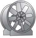 2 Santrifüj ve radyal akışlı fanlar -Eksenel akışlı fanlar : Eksenel akışlı fanlarda hava, eksenel olarak silindirik veya halka içerisinde bulunan pervaneden geçer.
