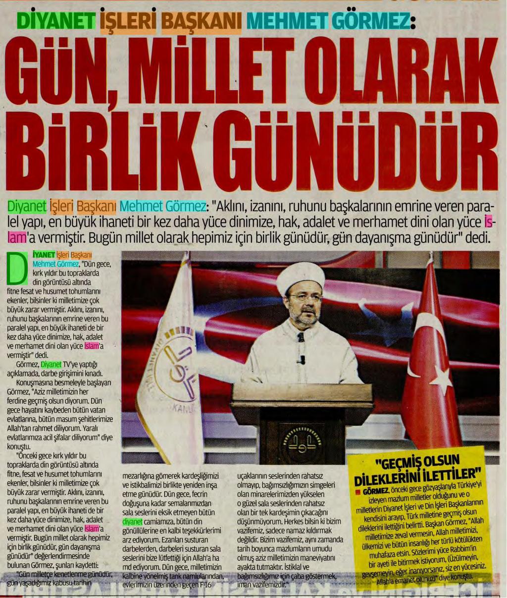 YENİ AKİT Tarih : 17.07.