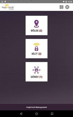 hopinlock manager Mobil Uygulama Kullanım Kılavuzu 24 7. GÖREV Görev bölümünde, bölge veya kilit bölümünde atanan görevler görülür.