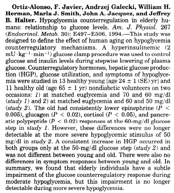 13 sağlıklı genç (24 y) ve 11 sağlıklı yaşlı (65y) Hiperinsülinemik klemp tekniği Kan glukozu: öglisemiden