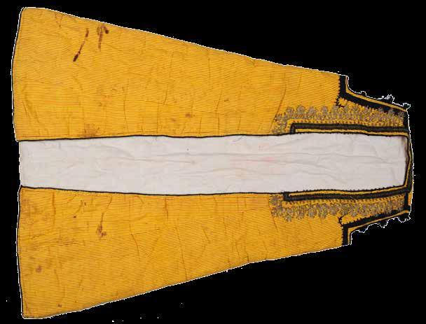 sarı renkli pamuklu kumaş dokuma ve astarlı, iç kısmı
