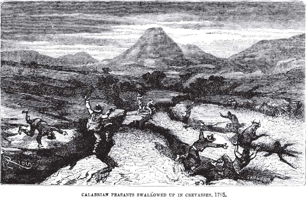 Fig. 102 Calabrian peasants swallowed in crevasses during the 1783 earthquake.