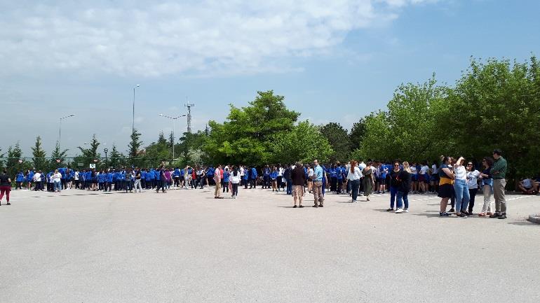 çıkış Tatbikatını tüm okul personeli ve öğrencilerimiz ile