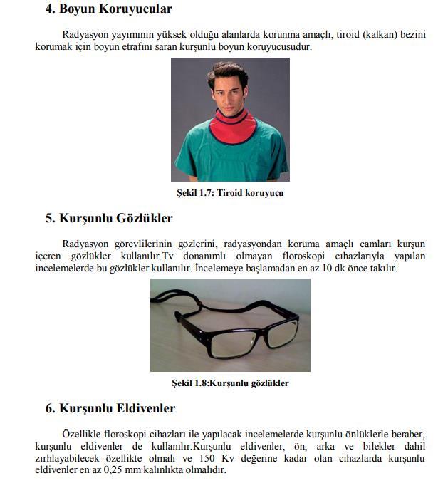 3. Yüz Koruyucular Yüzü radyasyondan koruma amaçlı