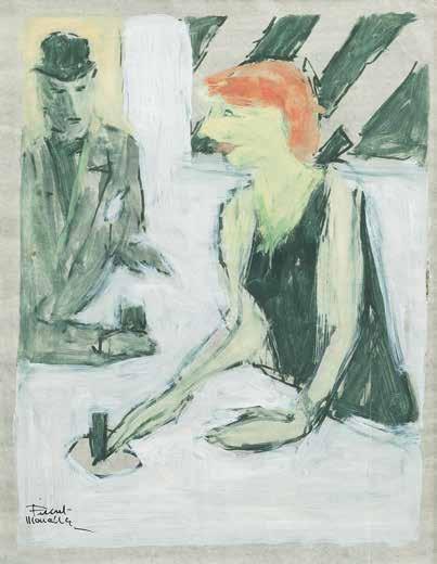 Homme et Femme Au CompTOIr au bar 89 Fikret Mualla (1903-1967) Homme et Femme