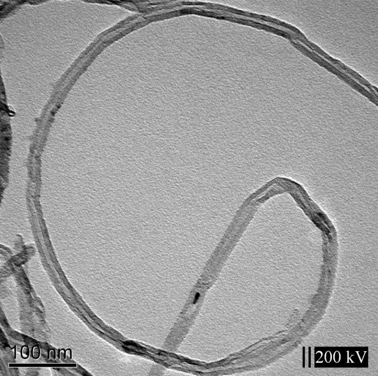 Ömer GÜLER, Seval Hale GÜLER, Ertan EVİN Şekil 1. Üretilen karbon nanotüplere ait XRD analiz sonuçları. Şekil 2. Üretilen karbon nanotüplerin TEM görüntüsü.
