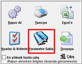 "Parametre Sakla" butonuna bastıktan sonra karşımıza parametreyi saklayacağımız ekran geliyor ve dilerseniz kullanıcı adı