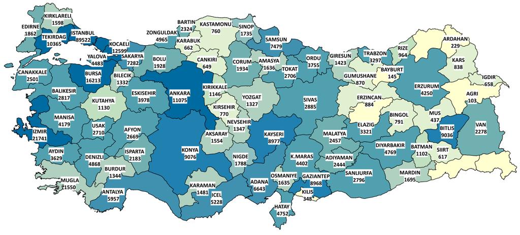 Abone ve Serbest Tüketici Sayısı Haziran 2018 itibariyle toplam doğal gaz abone sayısı 14.498.130 olmuştur.