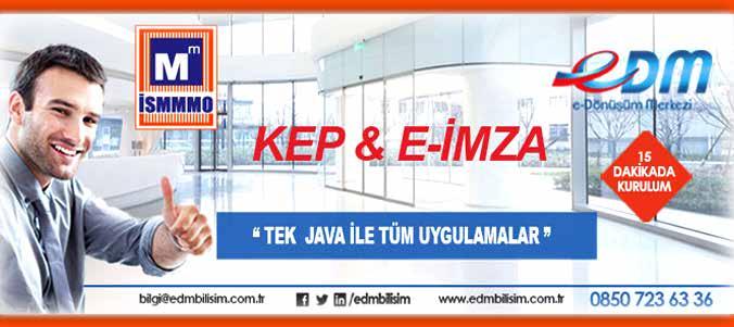 ANLAŞMA KEP ve E-imza Anlaşması Bilgi güvenliği, iş sürekliliği ve kalite standartları ile yasal düzenlemelere uygun e-dönüşüm hizmetleri veren EDM E-Dönüşüm Merkezi ile Odamız arasında meslek