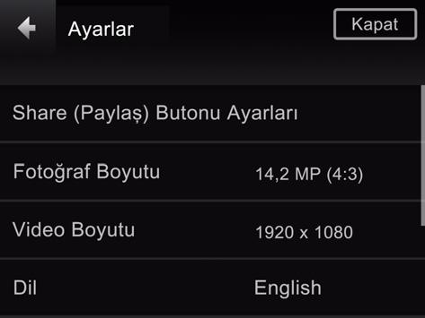 İşlemleri, tercihleri seçmek için Araçlar'ın kullanılması Canlı görüntüleme modunda, ayarları yapmak için LCD'nin üst tarafında bir