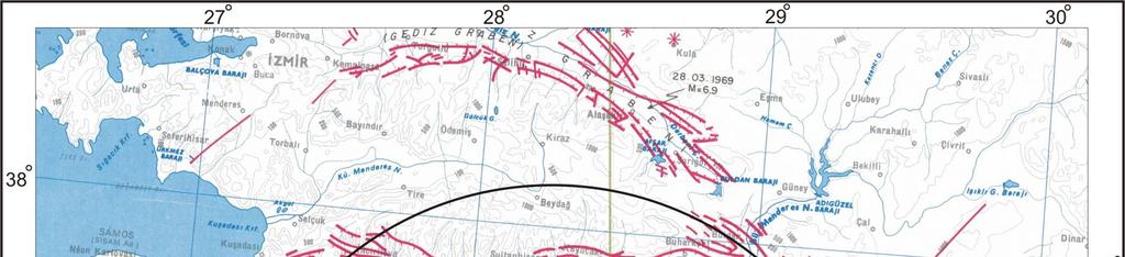Şekil.5. Muğla (Merkez) ve civarı diri fay haritası (Şaroğlu vd.