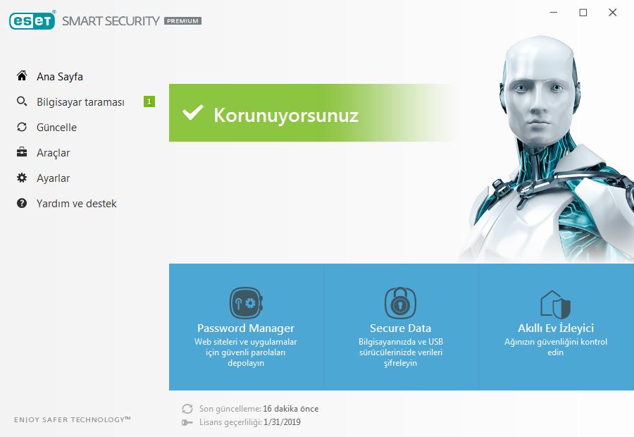 3. Yeni Başlayanlara yönelik kılavuz ESET Smart Security Premium ve temel ayarları hakkında genel bir ilk bakış sağlar. 3.