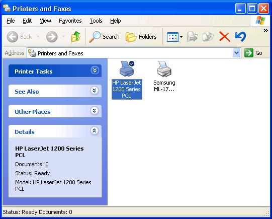 15. Windows sisteminden start -Printers and Faxes